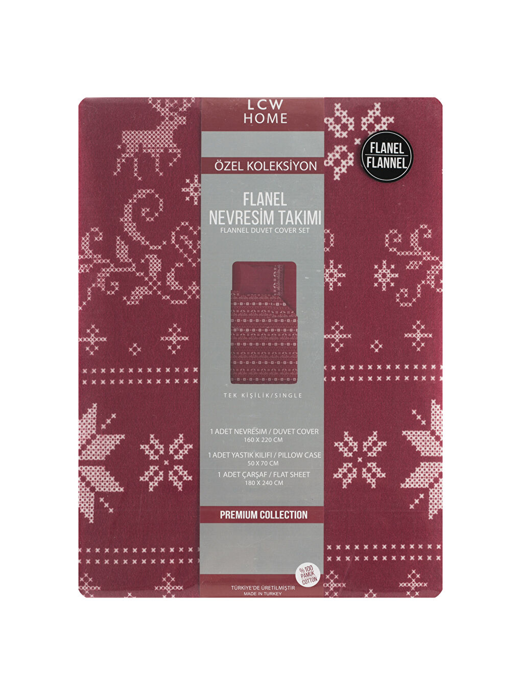 Kırmızı Tek Kişilik Nevresim Takımı-5