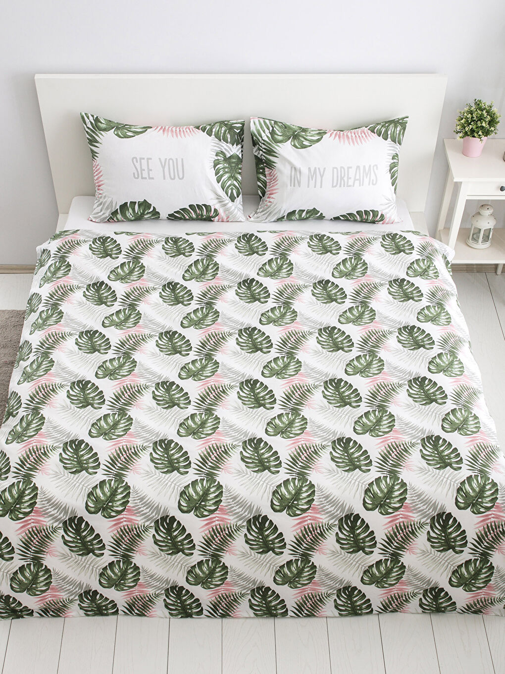 Yeşil Baskılı Çift Kişilik Nevresim Seti-1