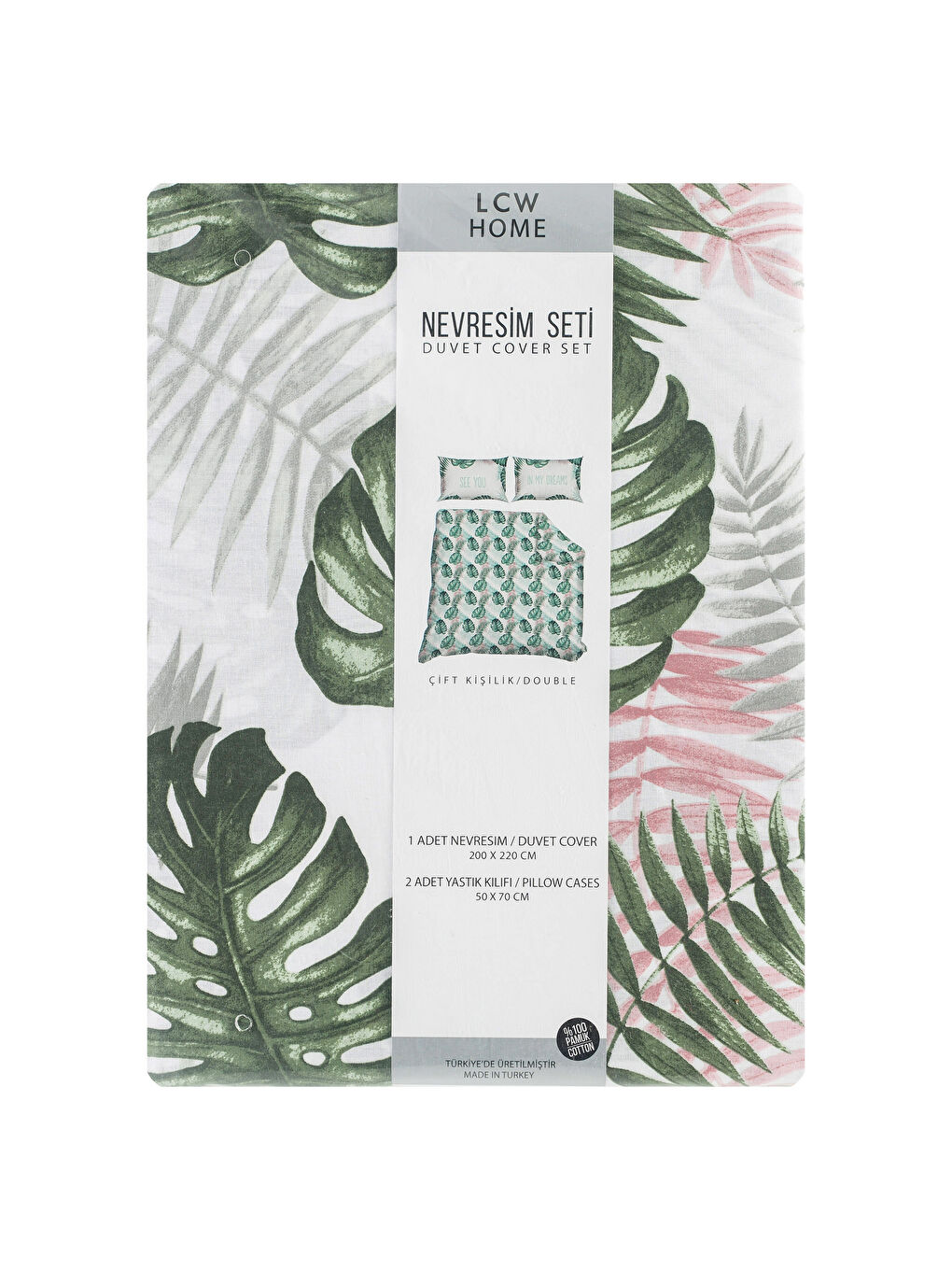 Yeşil Baskılı Çift Kişilik Nevresim Seti-4