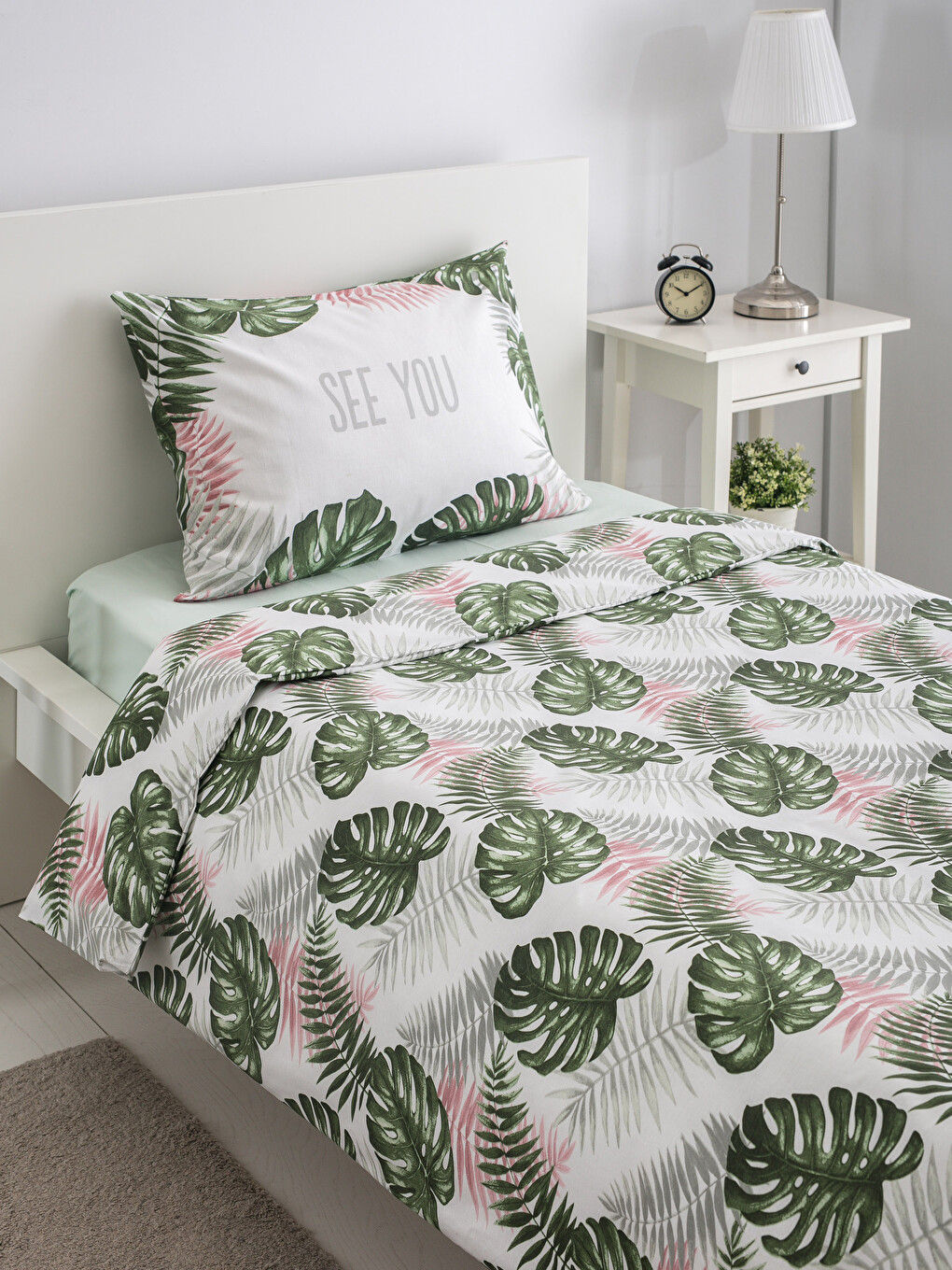 Grün Einzelbett-Bettbezug-Set