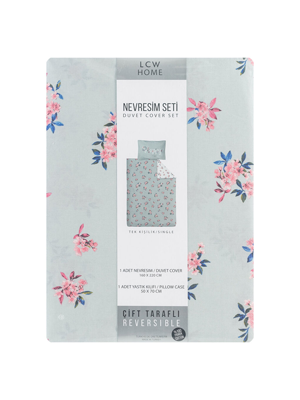 Karışık Baskılı Tek Kişilik Nevresim Seti-5