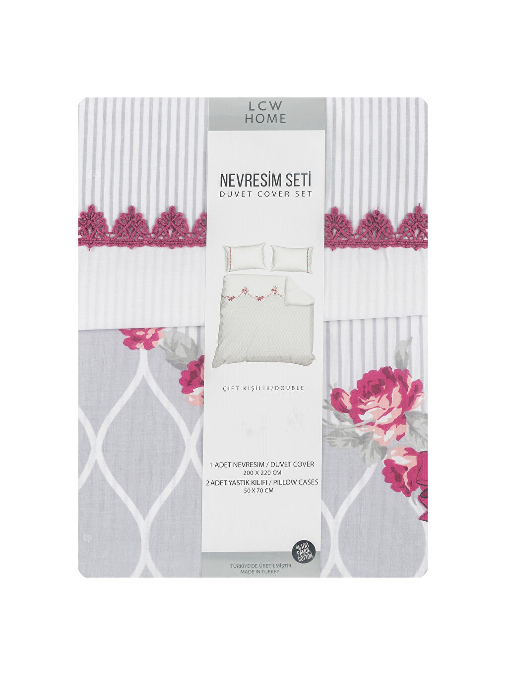 Gri Baskılı Çift Kişilik Nevresim Seti-5