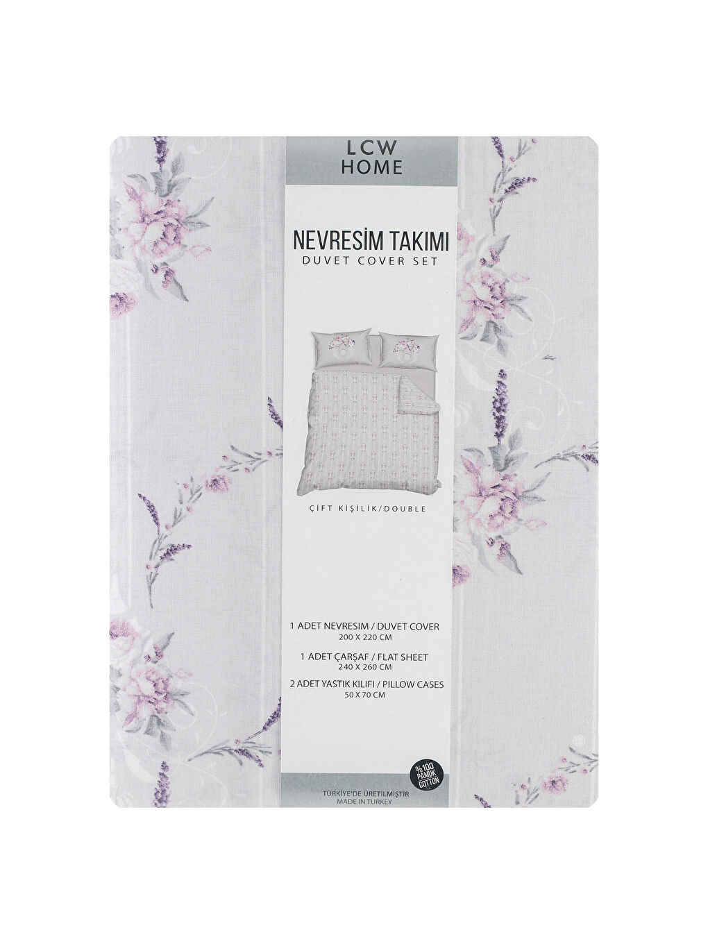 LCW HOME LILAC Double Duvet Cover Set -8WK235Z8-LSC