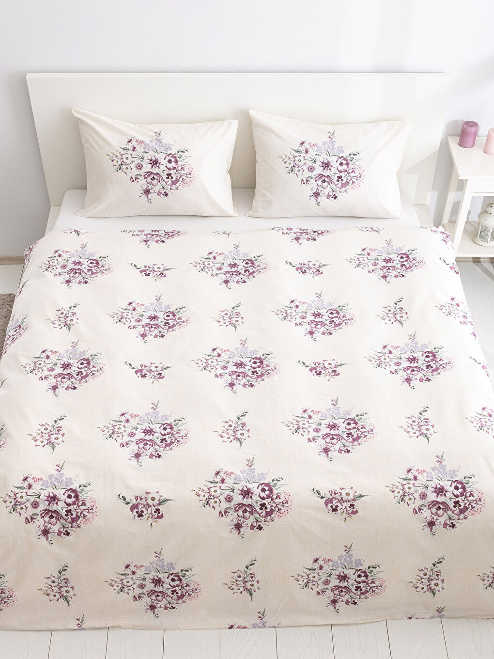 Mor Baskılı Çift Kişilik Nevresim Seti-2