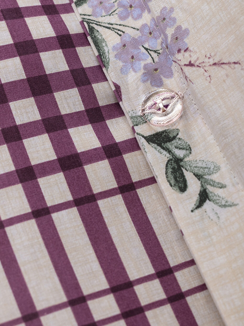 Mor Baskılı Çift Kişilik Nevresim Seti-4