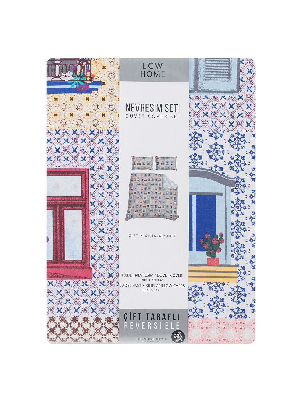 Karışık Baskılı Çift Kişilik Nevresim Seti-5