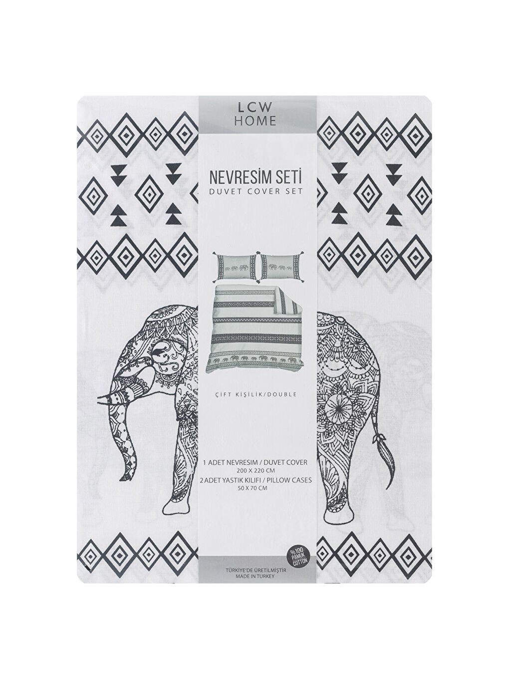 Siyah Baskılı Çift Kişilik Nevresim Seti-4