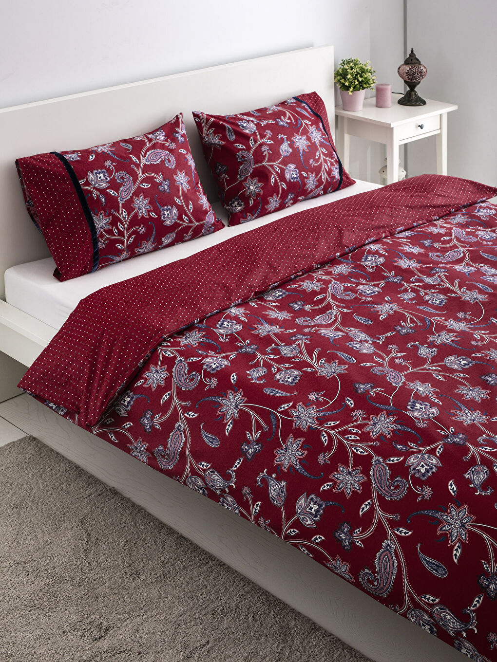 Parure de couette double ROUGE