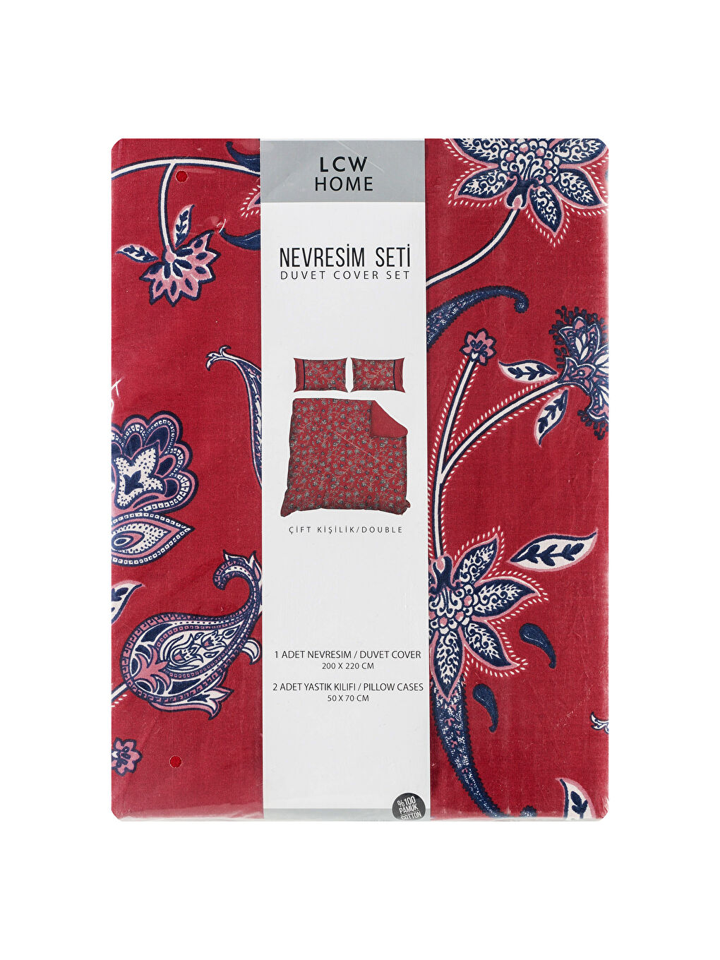 Parure de couette double ROUGE-5