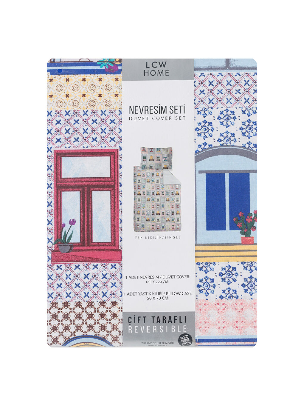 Karışık Baskılı Tek Kişilik Nevresim Seti-5