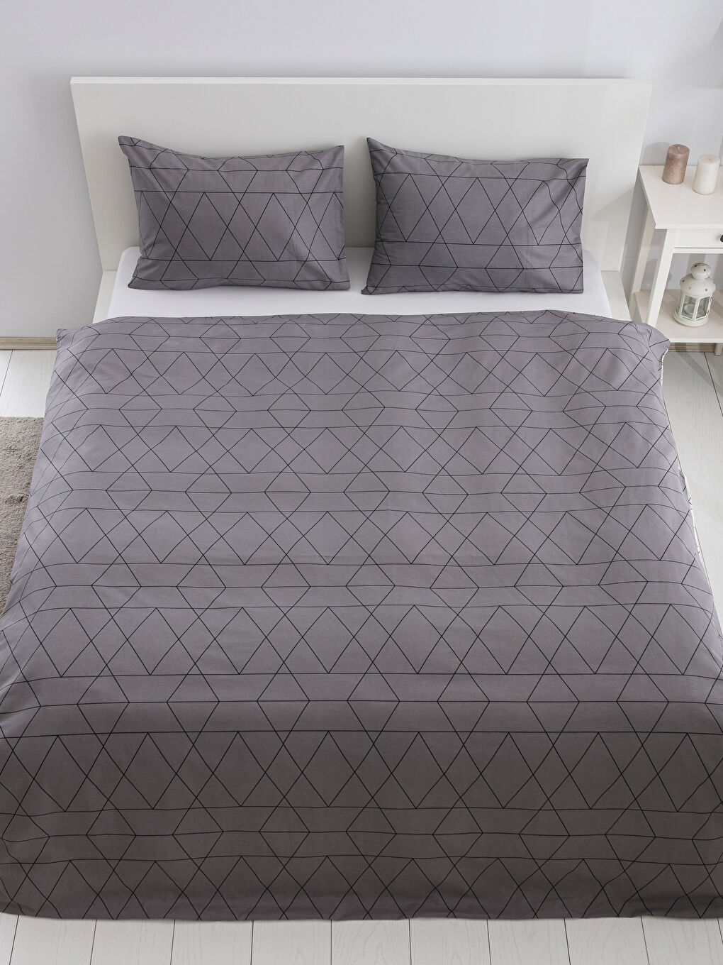 Antrasit Baskılı Çift Kişilik Nevresim Seti-2