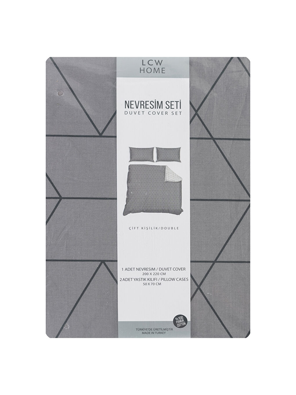 Antrasit Baskılı Çift Kişilik Nevresim Seti-5