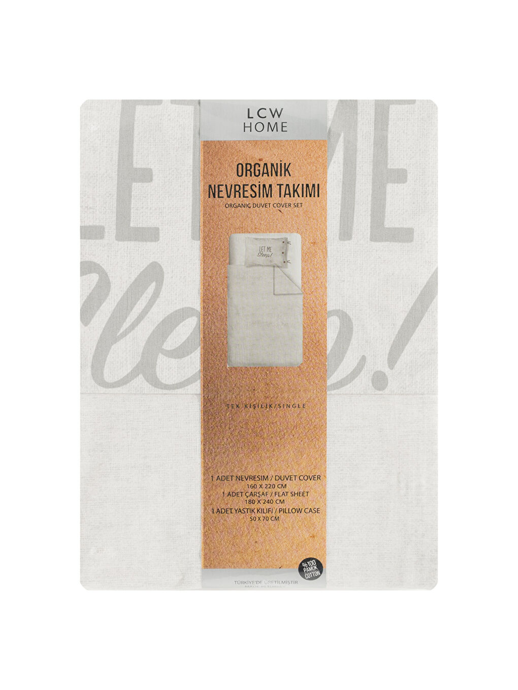 Bej Baskılı Tek Kişilik Nevresim Takımı-5