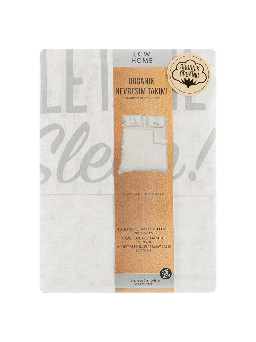 Bej Baskılı Çift Kişilik Nevresim Takımı-5