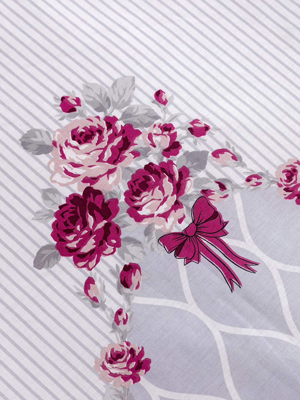 Gri Baskılı Çift Kişilik Nevresim Takımı-4