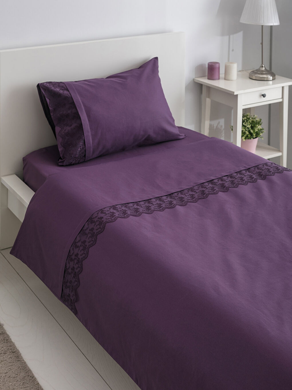 Mat Mor Tek Kişilik Nevresim Takımı