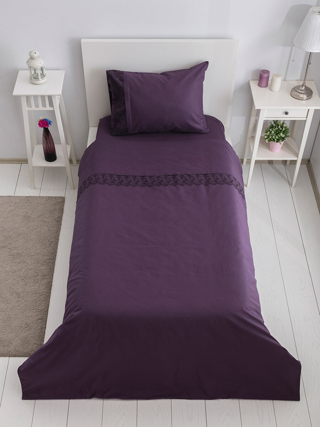 Mat Mor Tek Kişilik Nevresim Takımı-1