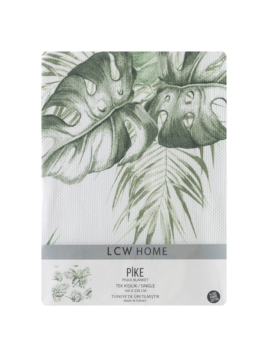 Yeşil Baskılı Tek Kişilik Pike-3