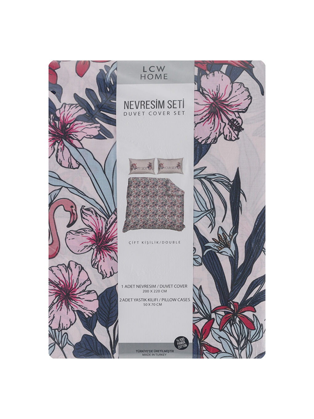 Karışık Baskılı Çift Kişilik Nevresim Seti-4