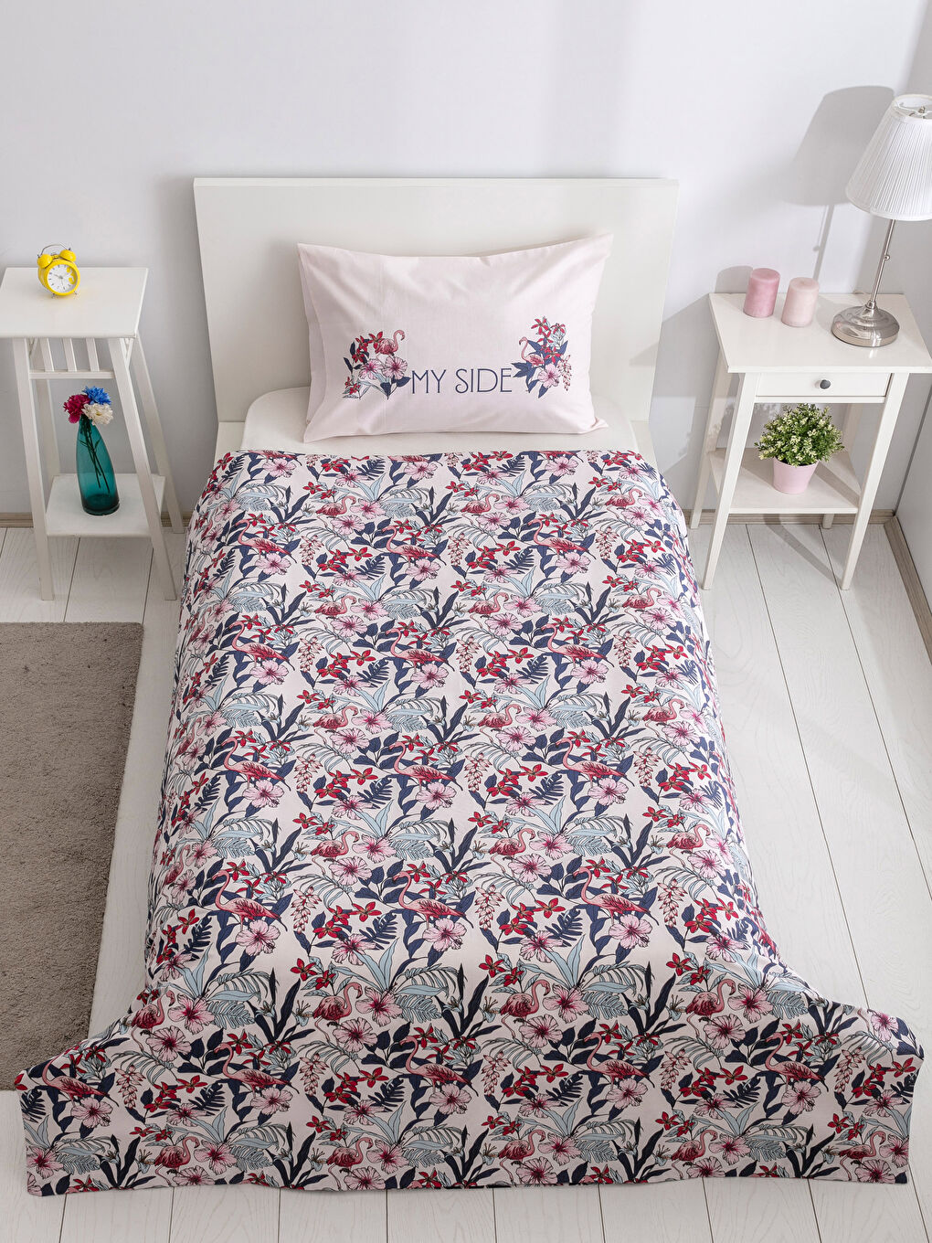 Karışık Baskılı Tek Kişilik Nevresim Seti-2