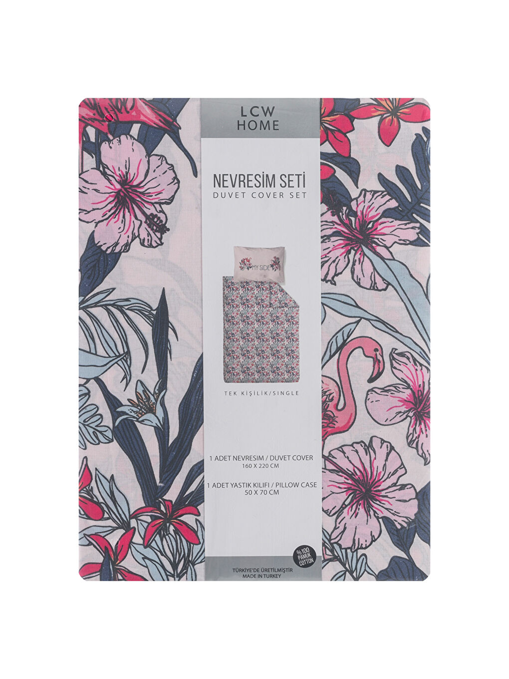 Karışık Baskılı Tek Kişilik Nevresim Seti-5
