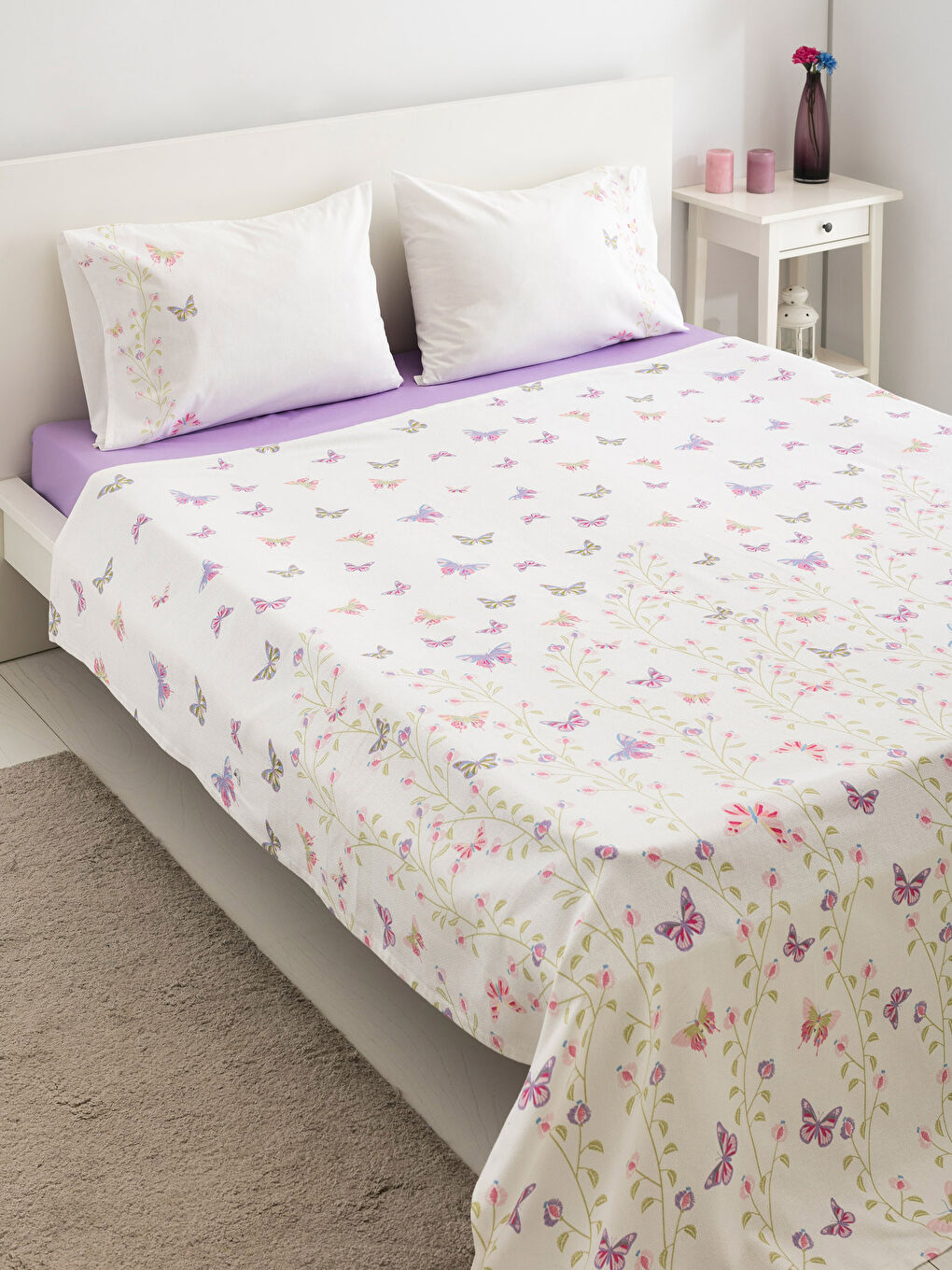 Karışık Baskılı Çift Kişilik Pike