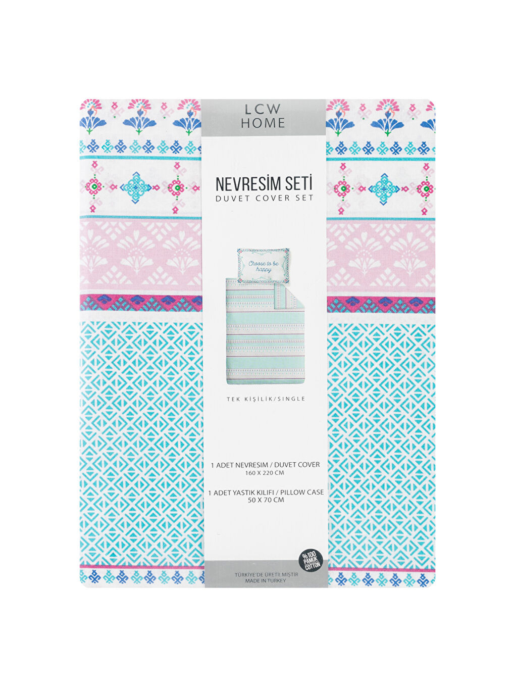 Karışık Baskılı Tek Kişilik Nevresim Seti-4