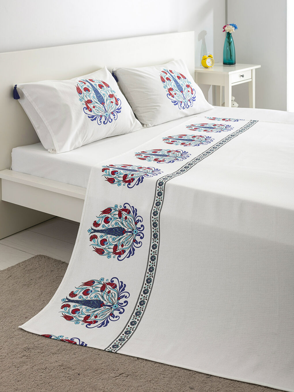 Karışık Baskılı Çift Kişilik Pike