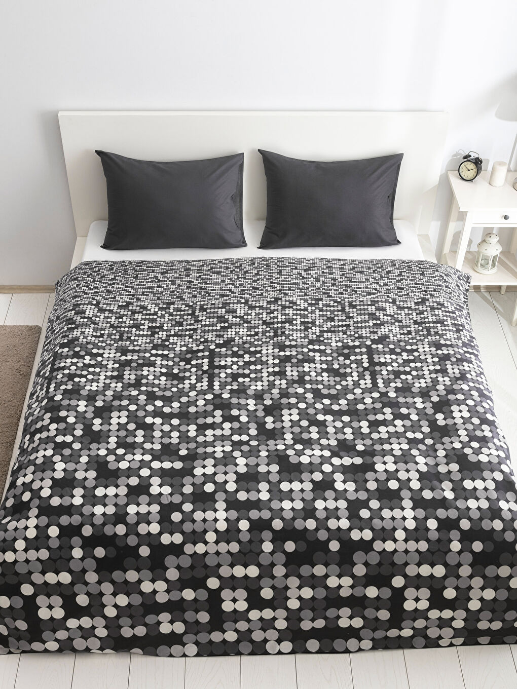 طقم غطاء لحاف مزدوج رمادى مختلف الدرجات-1