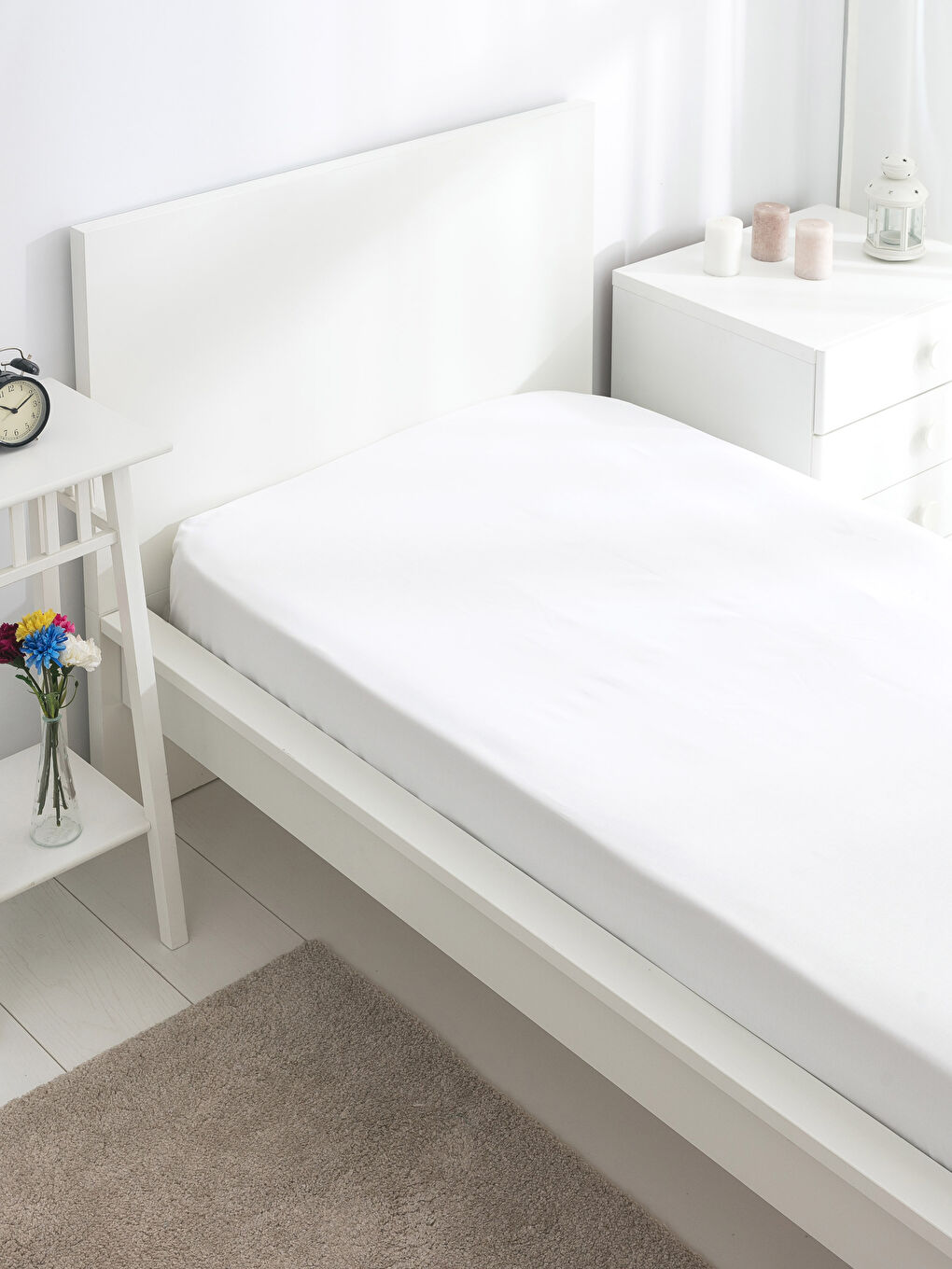 Beyaz Tek Kişilik Çarşaf