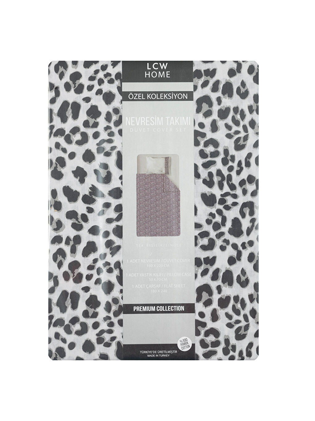 Siyah Baskılı Tek Kişilik Nevresim Takımı-5