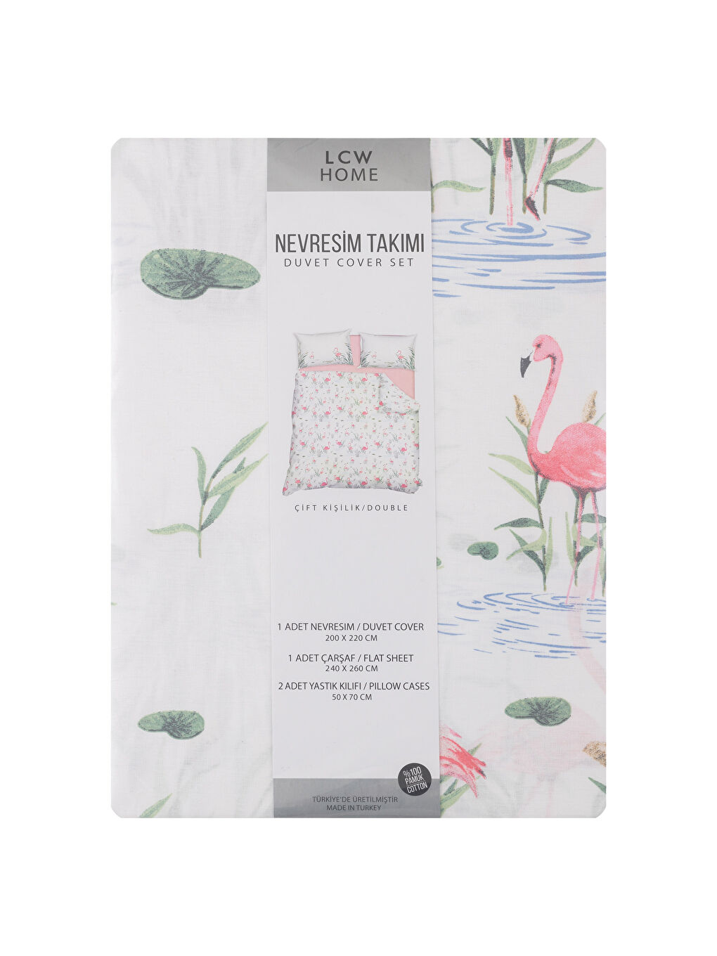 Yeşil Baskılı Çift Kişilik Nevresim Takımı-5