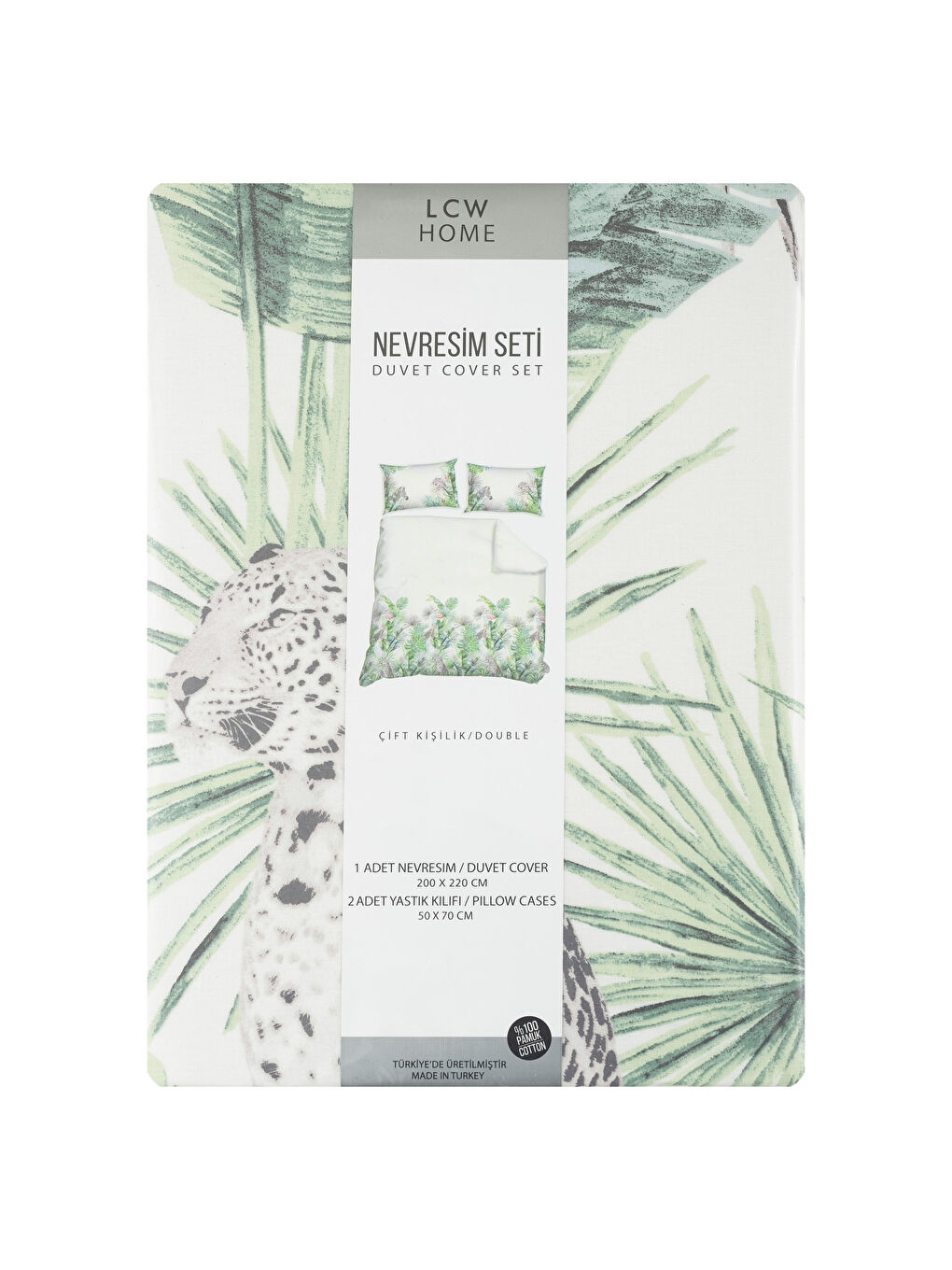 Yeşil Baskılı Çift Kişilik Nevresim Seti-4