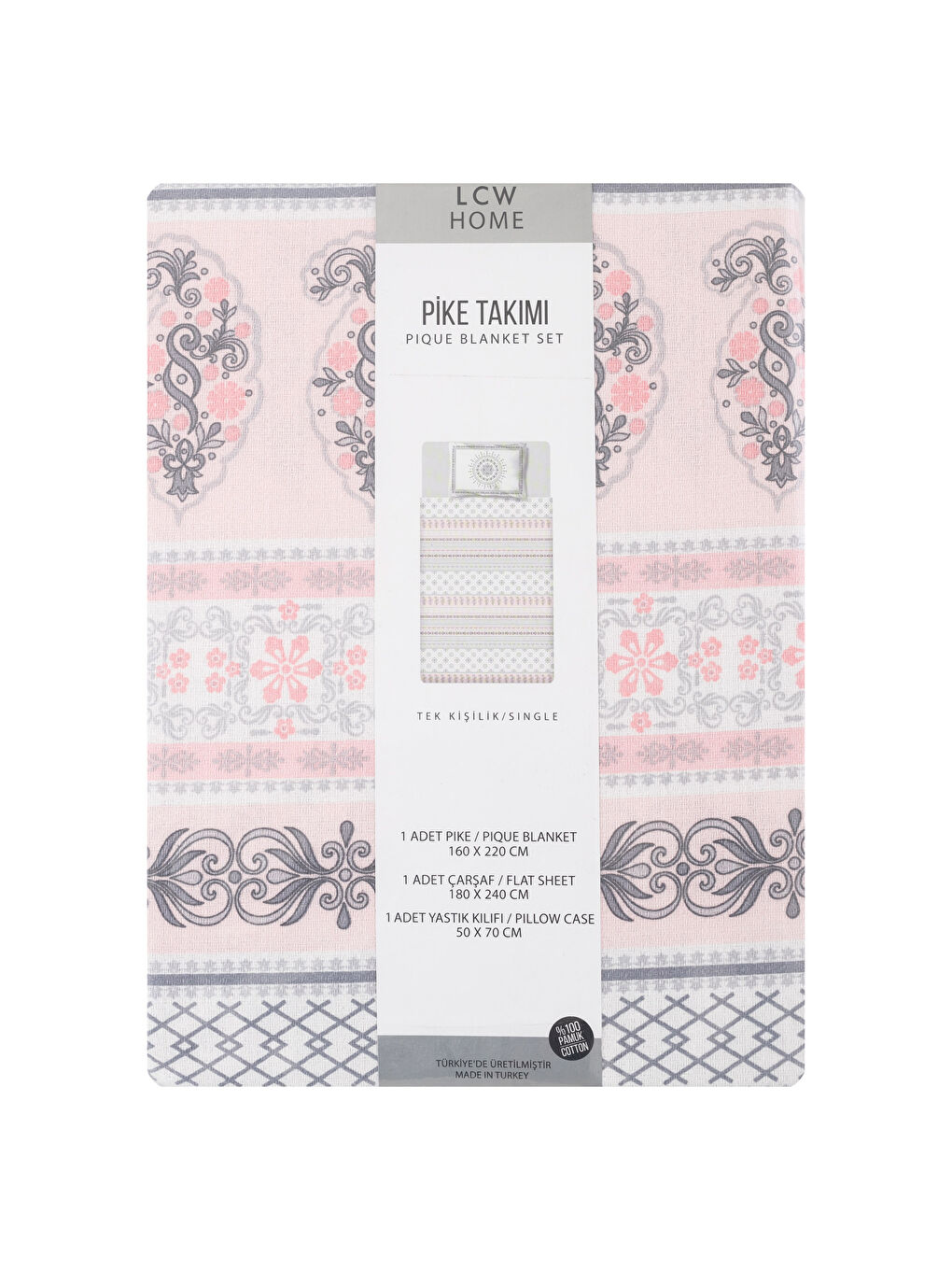 Karışık Baskılı Tek Kişilik Pike-4