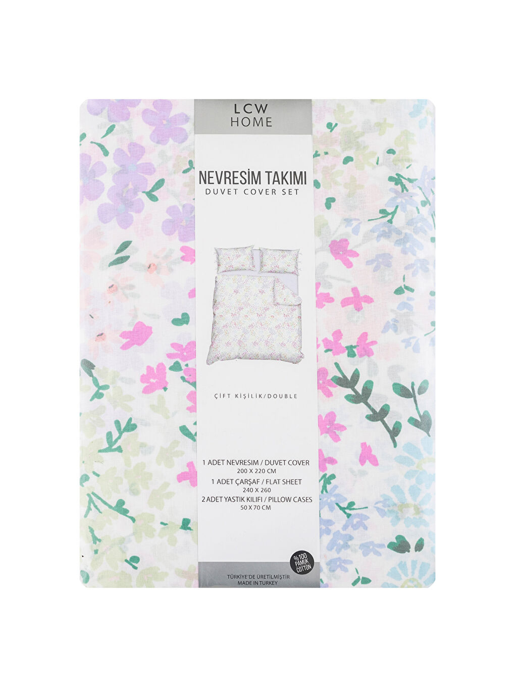 Karışık Baskılı Çift Kişilik Nevresim Takımı-5