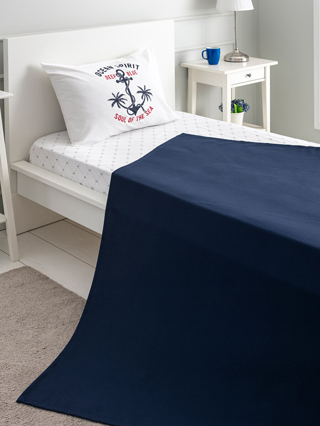 Lacivert Baskılı Çocuk Pike