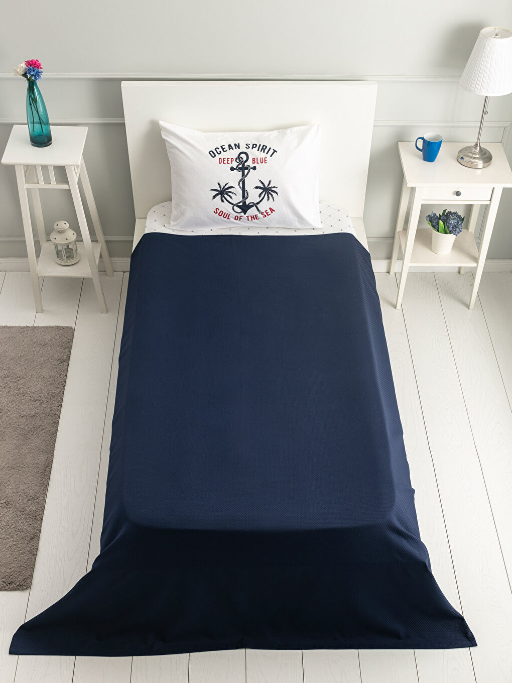 Lacivert Baskılı Çocuk Pike-1