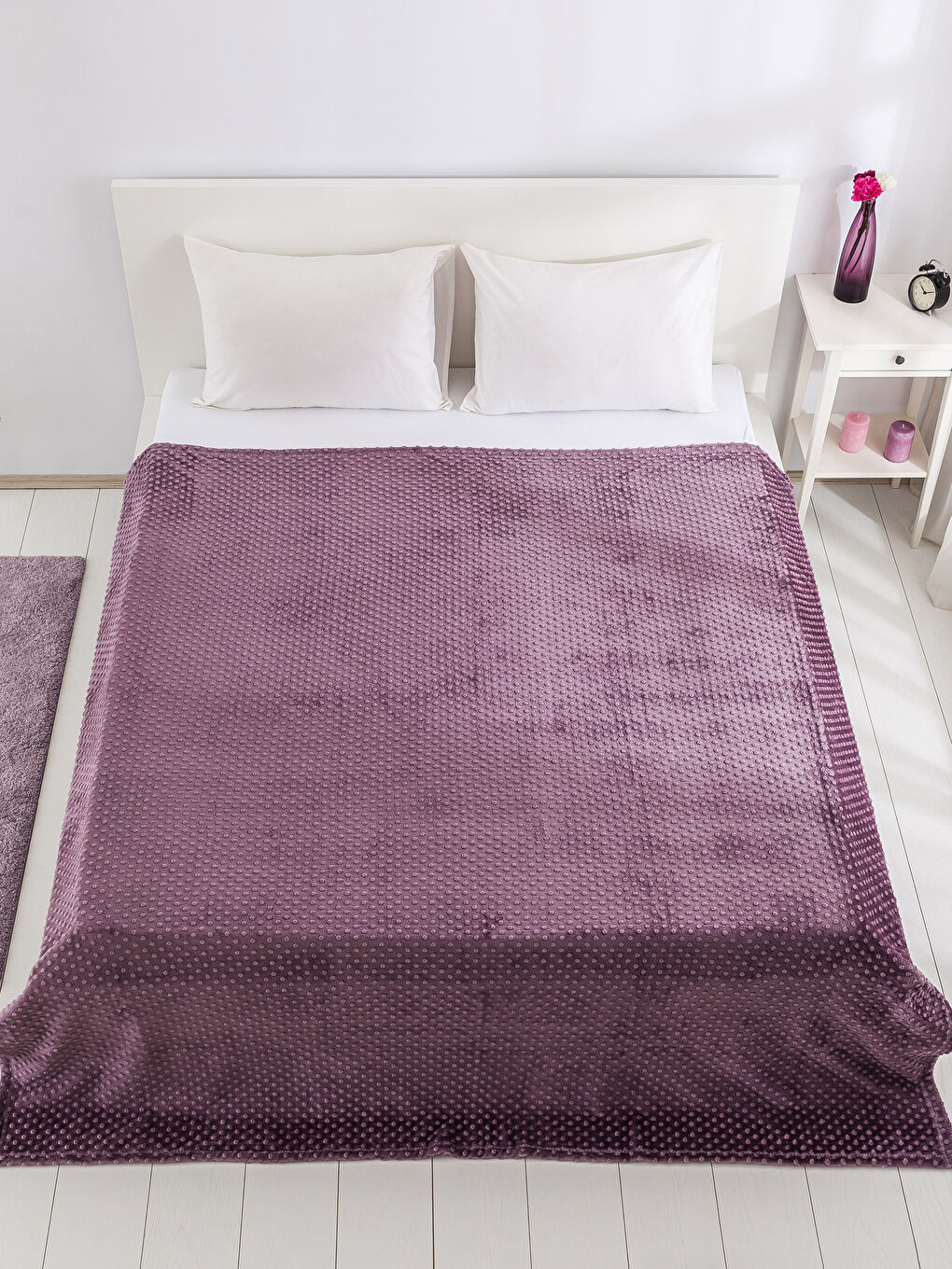 Açık Mor Çift Kişilik Battaniye-1