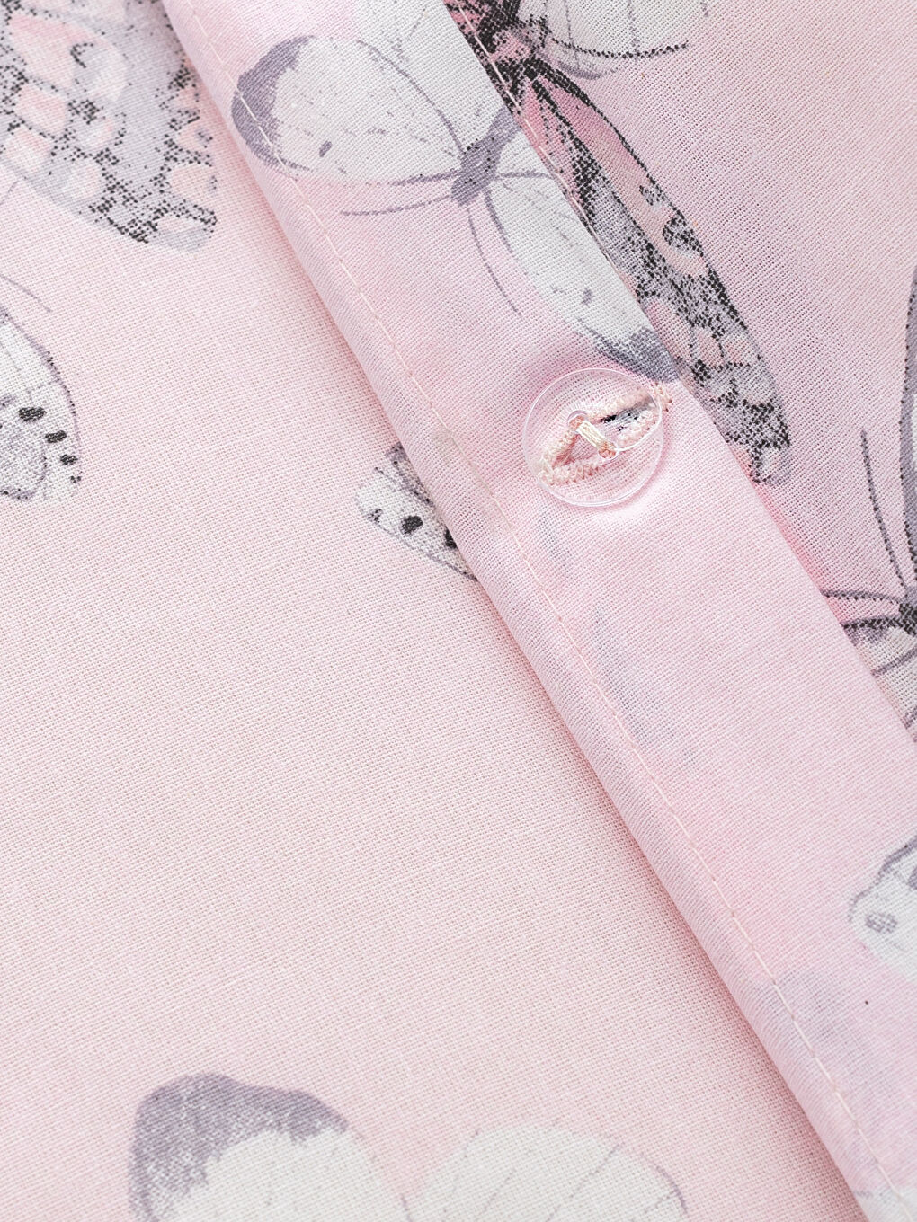 Orta Pembe Baskılı Çift Kişilik Nevresim Seti-3