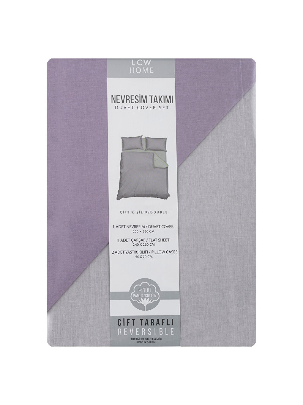 LCW HOME مجموعة غطاء لحاف مزدوج كاملة -9WT083Z8-CWQ