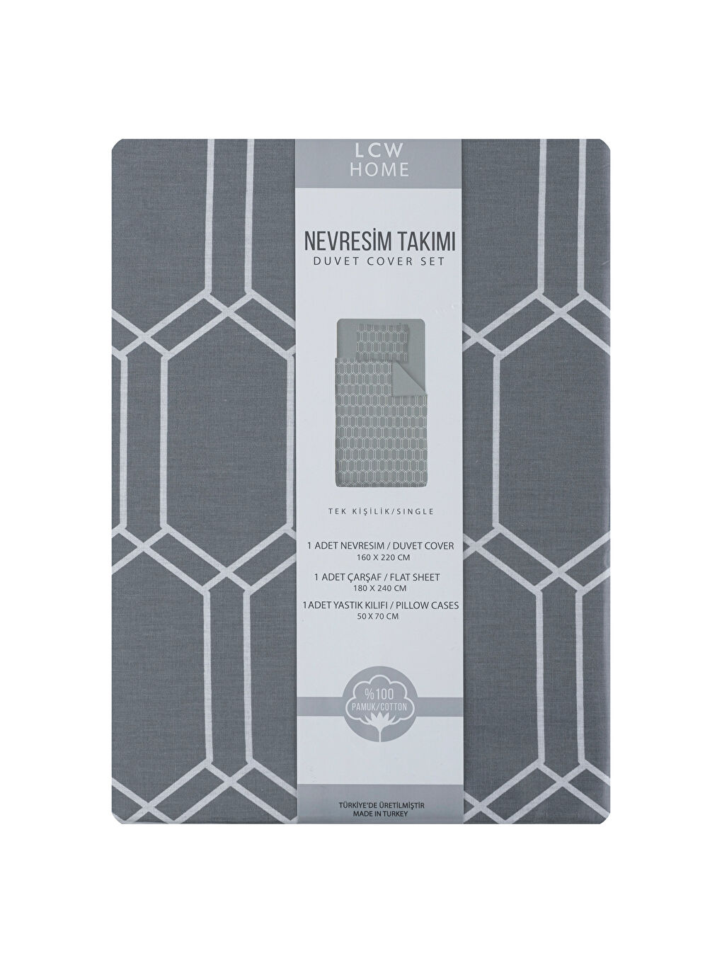 Bej Baskılı Tek Kişilik Nevresim Takımı-5