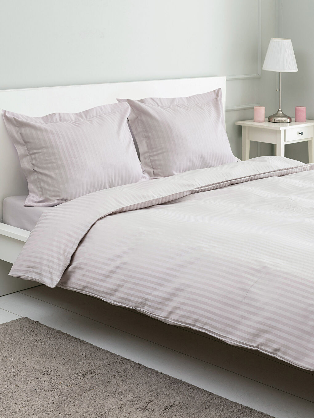 Açık Gri Çift Kişilik Nevresim Takımı