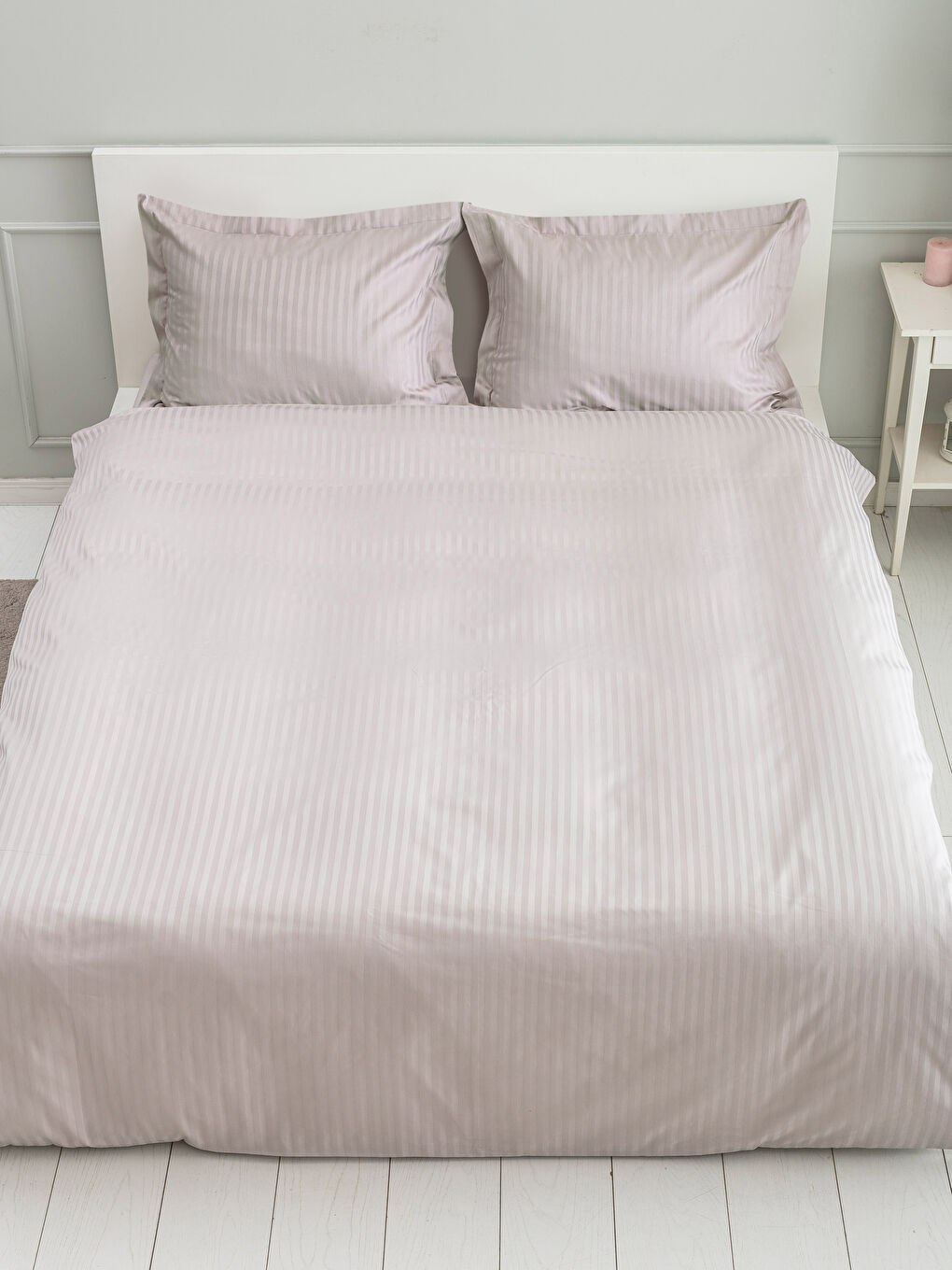 Açık Gri Çift Kişilik Nevresim Takımı-1