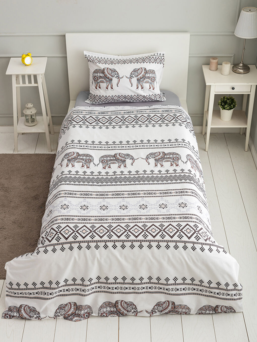 BLACK Single Bed Duvet Cover Full Set-1