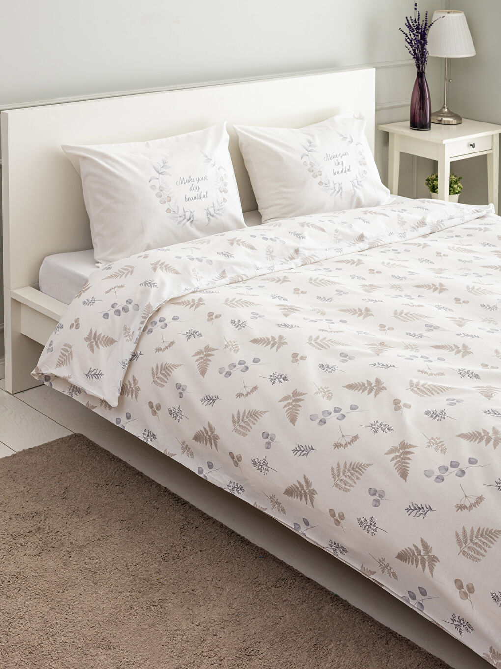 BEIGE Doppel-Bettbezug-Set