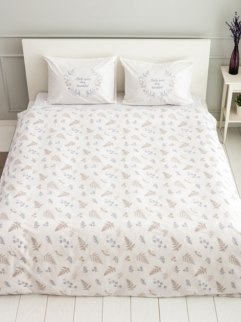 BEIGE Doppel-Bettbezug-Set-1