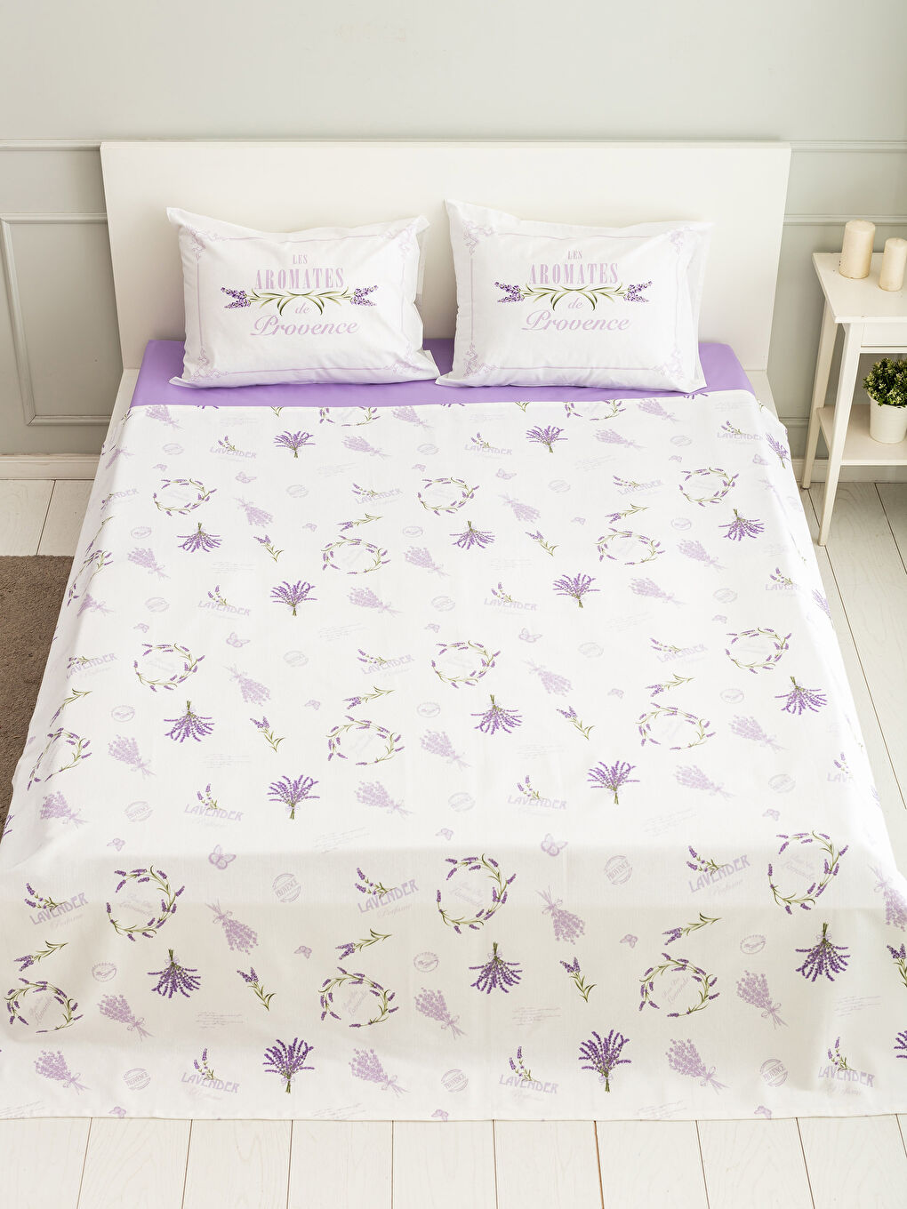 Mor Baskılı Çift Kişilik Pike-1