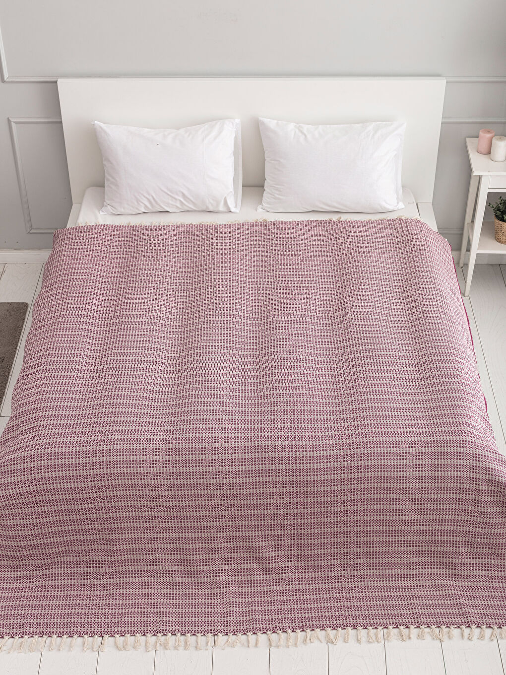 Mor Çift Kişilik Yatak Örtüsü-1