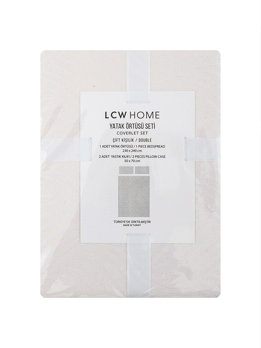 Beyaz Çift Kişilik Yatak Örtüsü-3