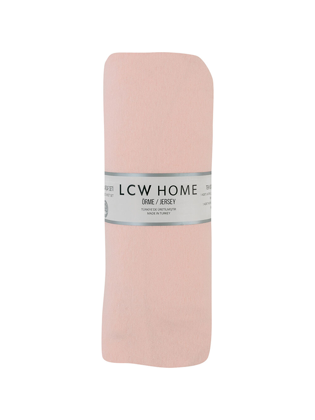 Pembe Tek Kişilik Lastikli Pamuklu Penye Çarşaf Seti-4